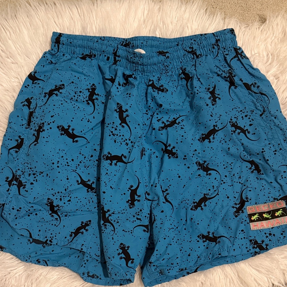 Gecko Hawaii Blue Volley Shorts - Small